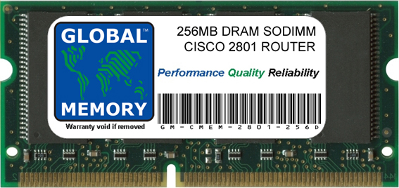 256MB DRAM SODIMM MEMORY RAM FOR CISCO 2801 ROUTER (MEM2801-256D)